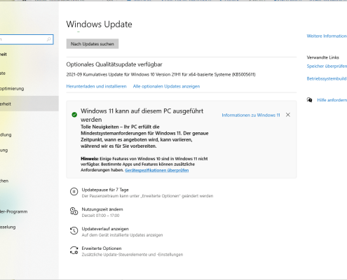 Update auf Windows 11